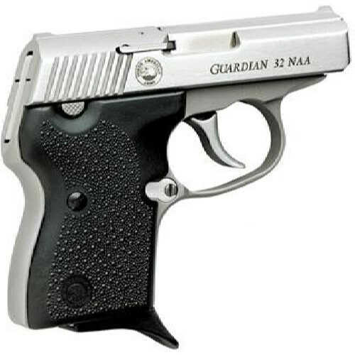 North American Arms Guardian 32NAA Stainless Steel DA Only Black Grip Semi-Auto Pistol 32 NAA